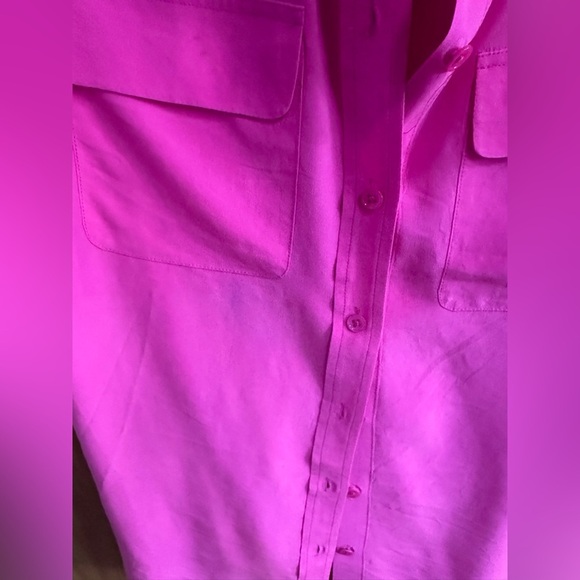 Equipment hot pink sleeveless slim signature blouse size S - Picture 5 of 5